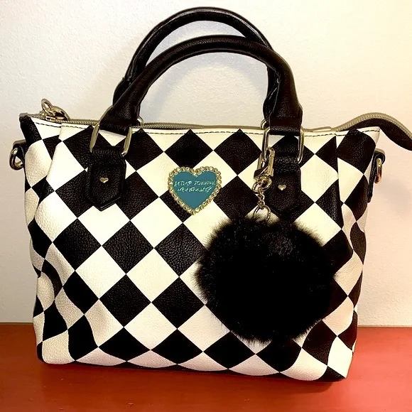 Betsey johnson checkered best sale purse
